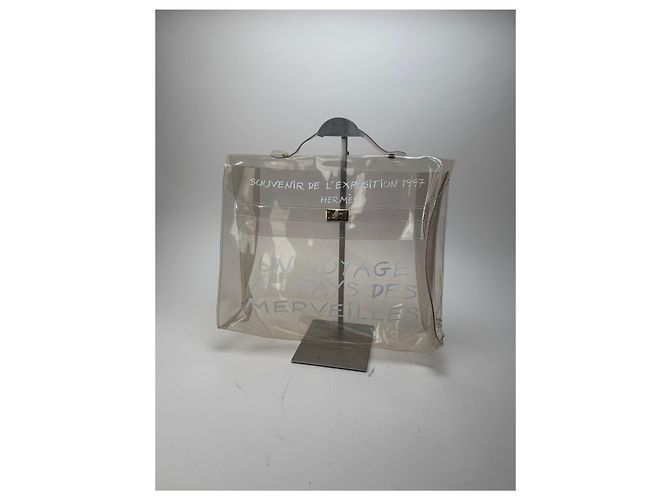 Hermès Vintage Hermes Transparente PVC Kelly Tasche Weiß - Ansicht 6