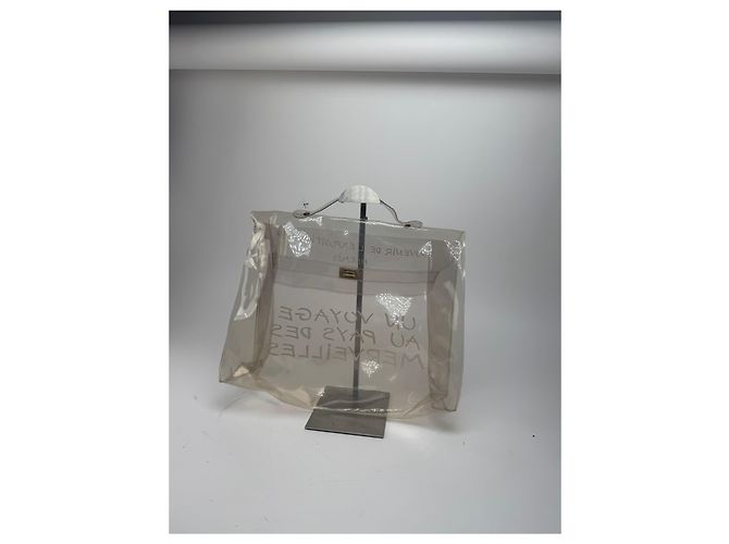 Hermès Vintage Hermes Transparente PVC Kelly Tasche Weiß - Ansicht 8