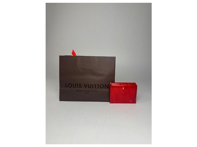 Twist Vintage Louis Vuitton Vernis Leder Kartenhalter Rot - Ansicht 4
