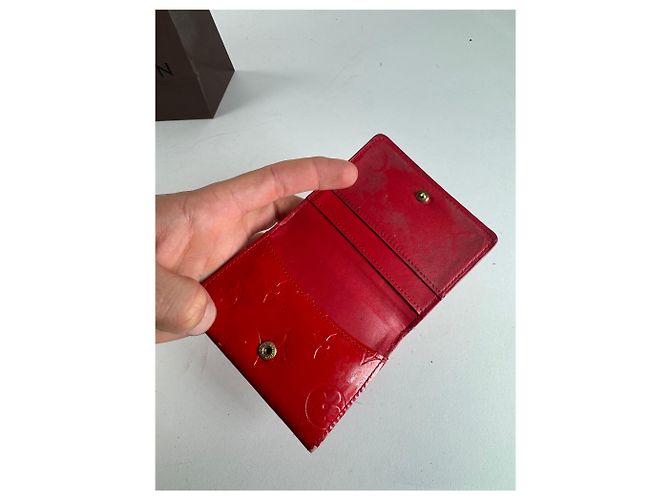 Twist Vintage Louis Vuitton Vernis Leder Kartenhalter Rot - Ansicht 5