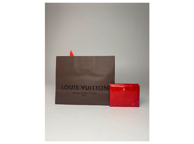 Twist Vintage Louis Vuitton Vernis Leder Kartenhalter Rot - Ansicht 7