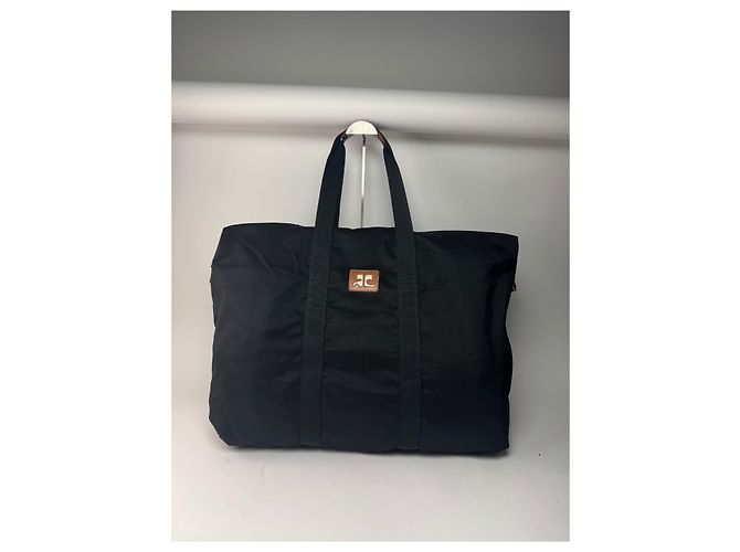 Vintage Courreges Polyester Reisetasche Schwarz - Ansicht 10