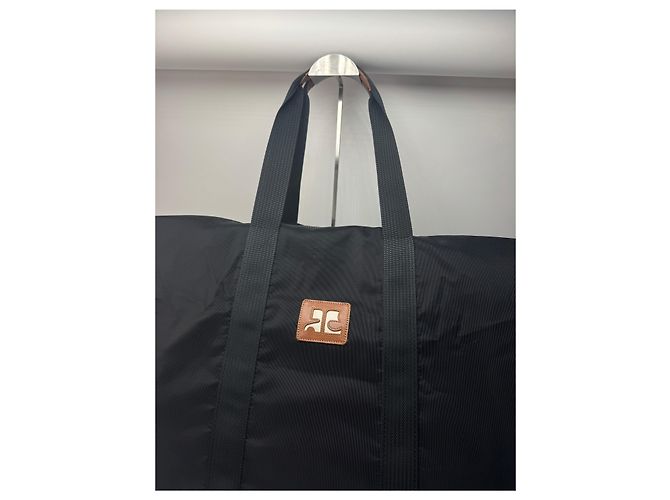 Vintage Courreges Polyester Reisetasche Schwarz - Ansicht 3