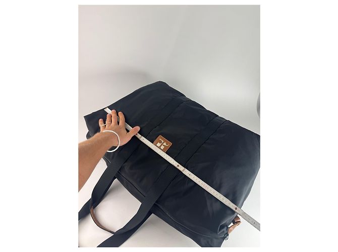 Vintage Courreges Polyester Reisetasche Schwarz - Ansicht 9
