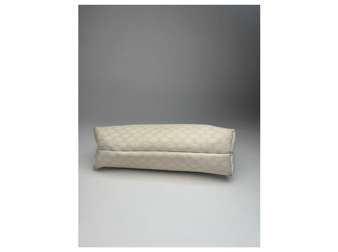 Triomphe Céline Clutch in pelle monogramma Celine Paris vintage bianco e marrone - vista 9
