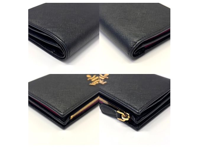 Prada Saffiano Bifold Geldbörse Schwarz - Ansicht 3