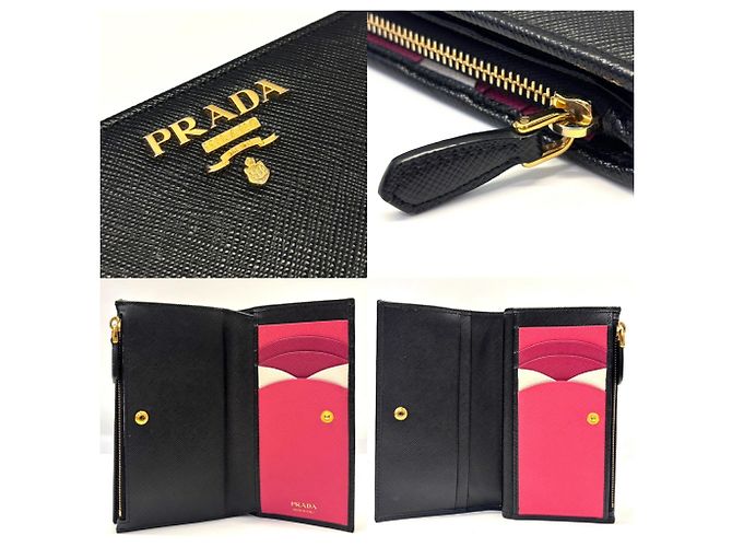 Prada Saffiano Bifold Geldbörse Schwarz - Ansicht 5