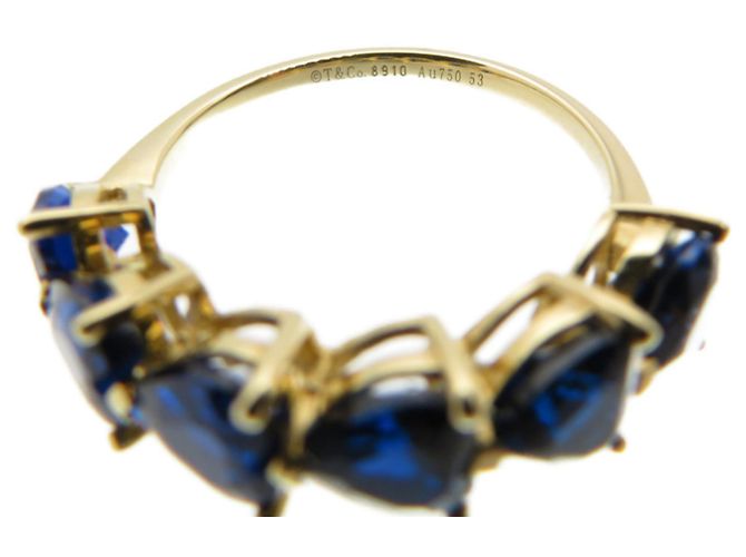 Saphir-Herzbandring Tiffany & Co. Blau Golden - Ansicht 7