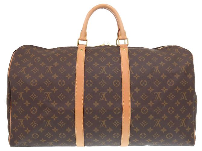 Borsa Boston Keepall 55 Monogram Louis Vuitton Marrone Monogramma - vista 2