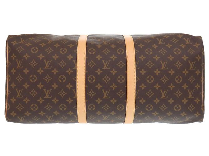 Borsa Boston Keepall 55 Monogram Louis Vuitton Marrone Monogramma - vista 3