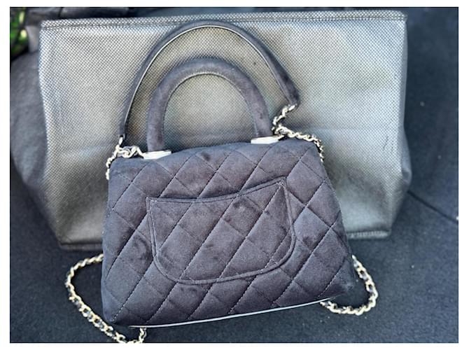 Coco Handle Borsa Chanel Coco Mini in velluto nero - vista 13