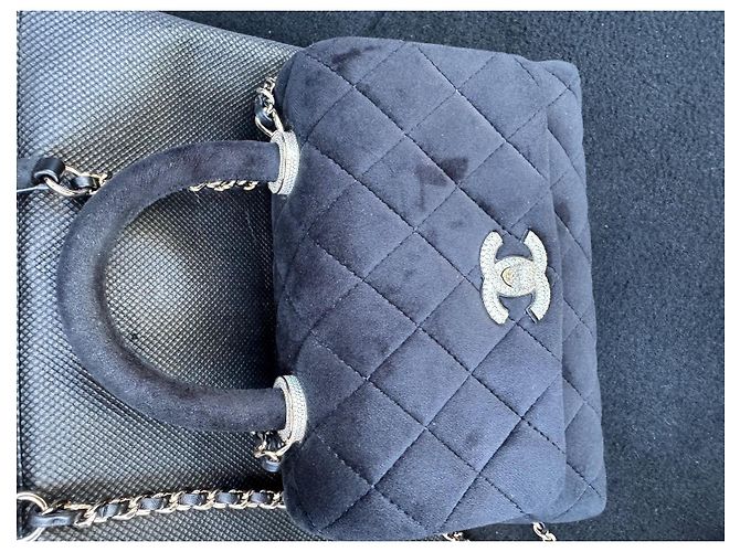 Coco Handle Borsa Chanel Coco Mini in velluto nero - vista 5