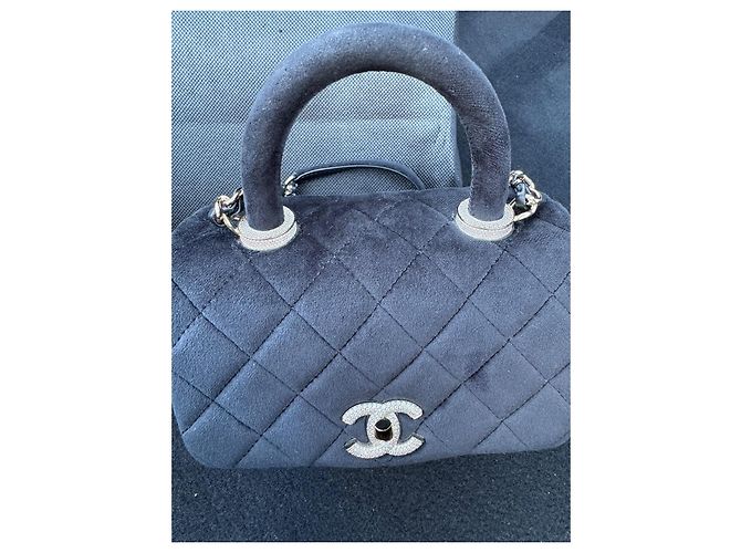 Coco Handle Borsa Chanel Coco Mini in velluto nero - vista 6