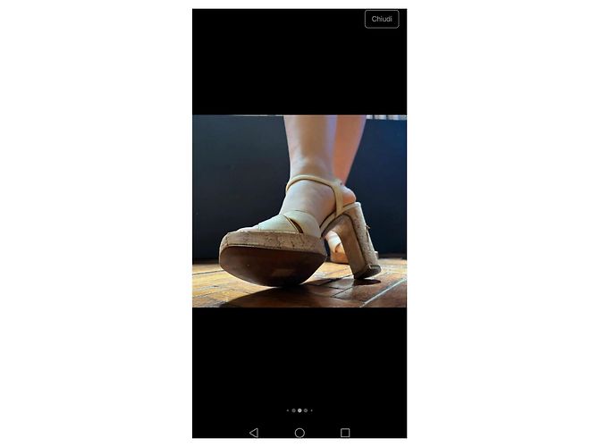 Sandali Miu Miu in pelle beige - vista 7