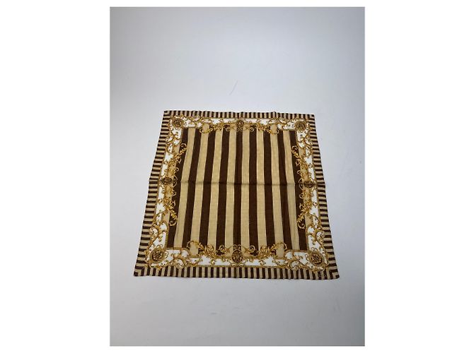 Sciarpa Striata Vintage Fendi Marrone Oro D'oro - vista 5
