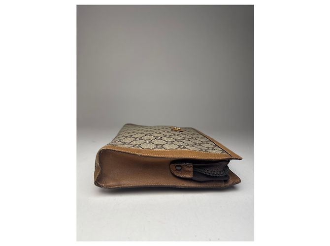 Clutch Vintage Gucci Plus Monogramma Grigio Marrone - vista 9
