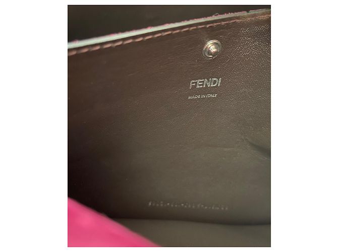 Fendi Peekaboo X-lite Medio Beige con Interno Viola Prugna Marrone scuro - vista 10