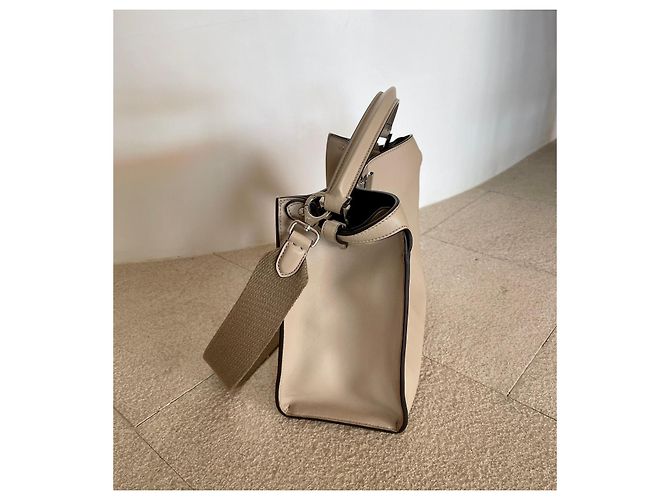 Fendi Peekaboo X-lite Medio Beige con Interno Viola Prugna Marrone scuro - vista 4