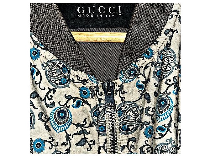 Giacca Gucci Paisley in misto seta blu - vista 2