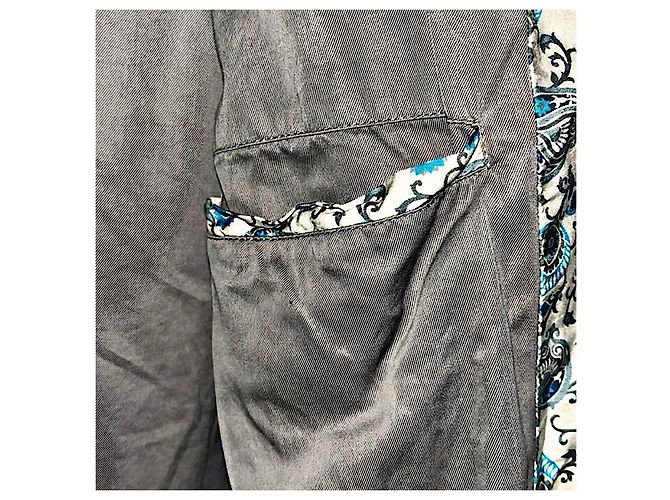 Giacca Gucci Paisley in misto seta blu - vista 6