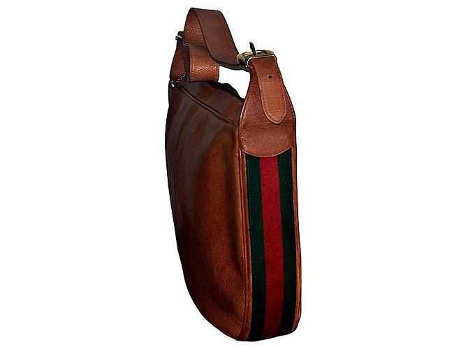 Borsa a spalla Gucci in pelle di vitello marrone - vista 5