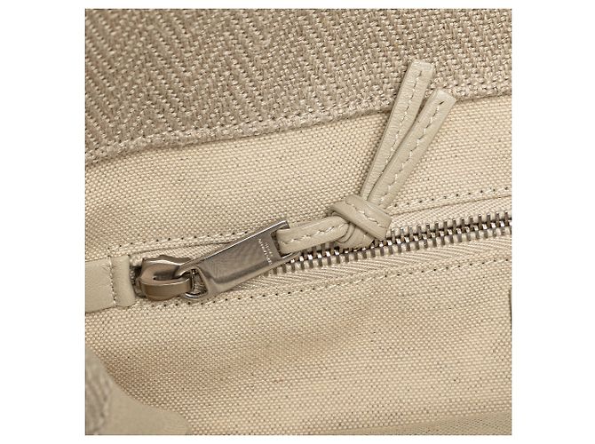 Braune Canvas Rive Gauche Nord-Süd Tote von Saint Laurent Beige - Ansicht 7