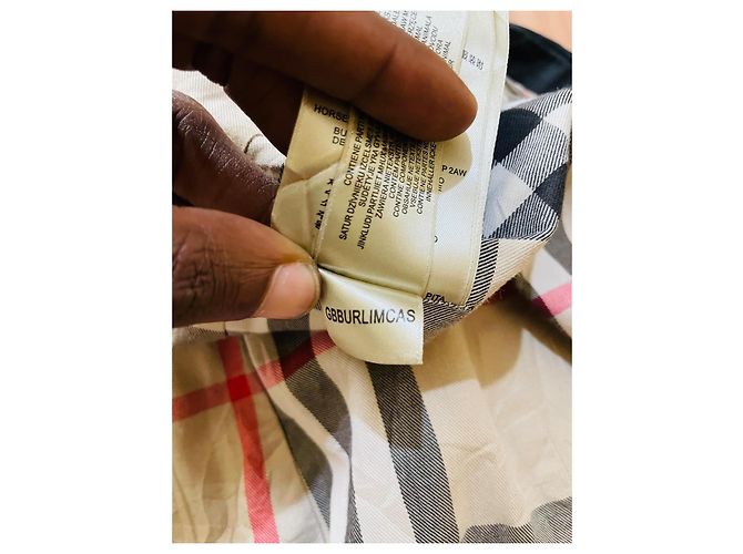 Abrigo Trench Burberry Negro de Algodón - vista 10