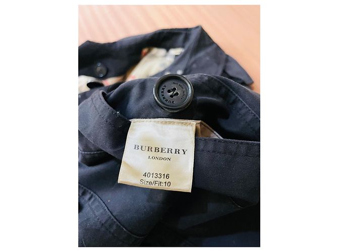 Abrigo Trench Burberry Negro de Algodón - vista 11