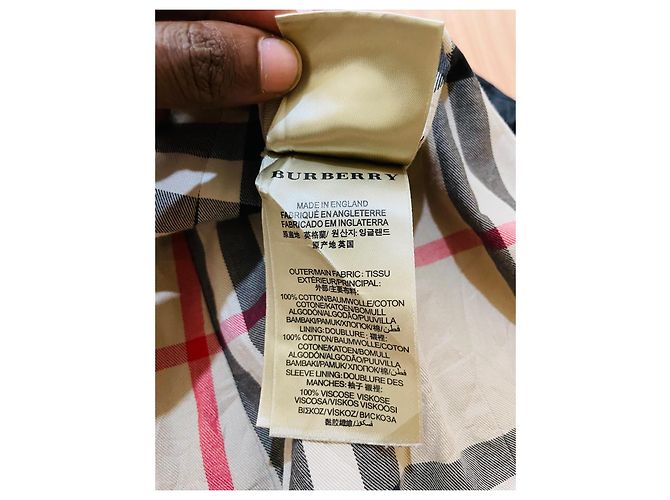 Abrigo Trench Burberry Negro de Algodón - vista 7