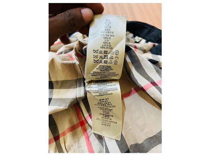 Abrigo Trench Burberry Negro de Algodón - vista 8