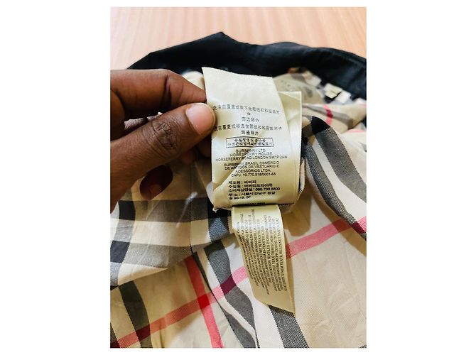 Abrigo Trench Burberry Negro de Algodón - vista 9
