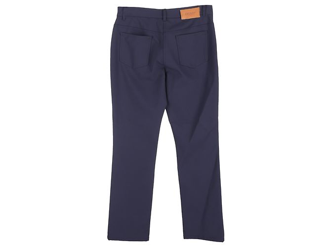 Pantalones rectos Escada en seda azul marino - vista 2