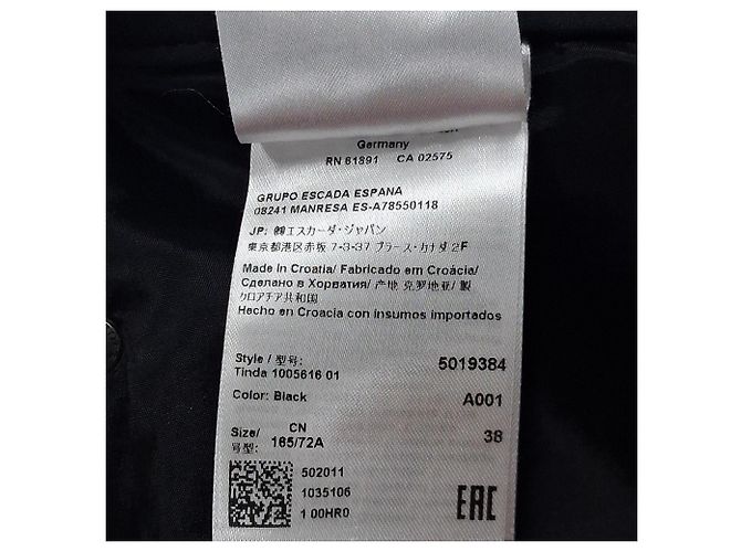 Pantalones rectos Escada en seda negra Negro - vista 3