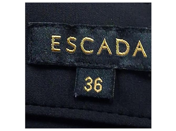 Pantalones rectos Escada en seda negra Negro - vista 3