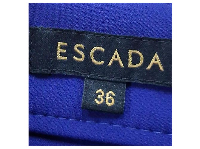 Pantalones rectos Escada en seda azul Azul claro - vista 3