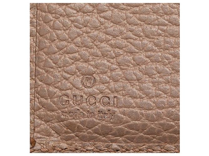 Portafoglio in pelle Gucci GG Marmont a tre pieghe Marrone Beige - vista 9