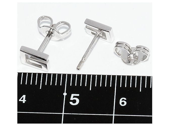 Orecchini Gucci G Logo in oro bianco K18 Argento Metallico - vista 3