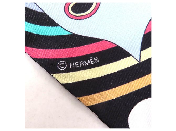 Bufanda de seda Twilly CARRES VOLANTS de Hermès Negro - vista 7