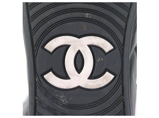 Chanel Hochschnitt Leder Sneakers Schwarz - Ansicht 12