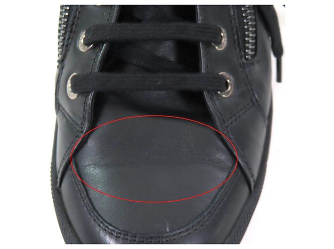 Chanel Hochschnitt Leder Sneakers Schwarz - Ansicht 13