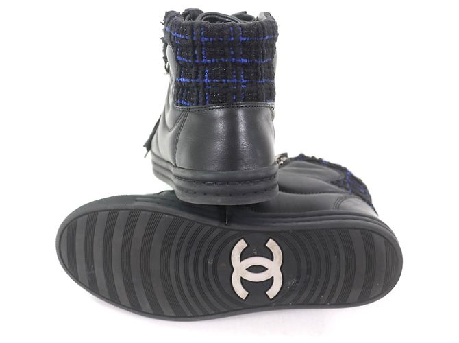 Chanel Hochschnitt Leder Sneakers Schwarz - Ansicht 6