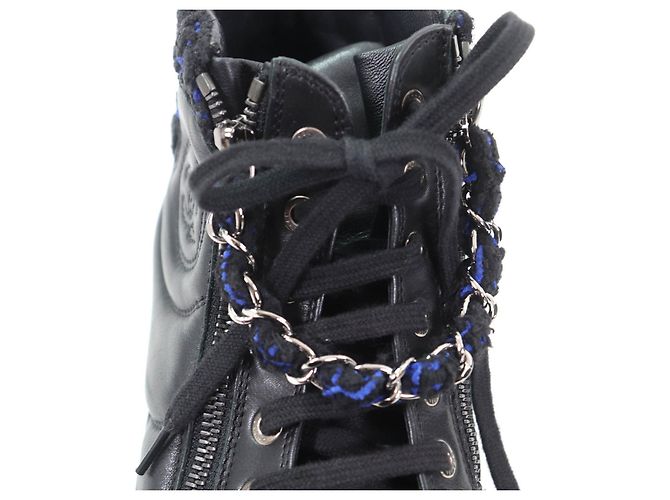 Chanel Hochschnitt Leder Sneakers Schwarz - Ansicht 9