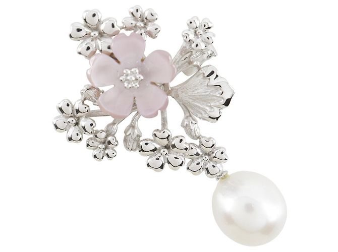 Autre Marque Collana in argento con perle e fiori 2WAY - vista 8
