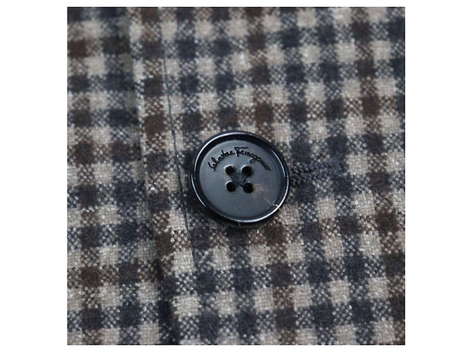 Chaqueta de lana a medida Salvatore Ferragamo Castaño - vista 4