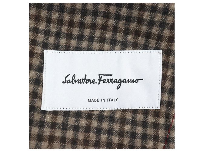 Chaqueta de lana a medida Salvatore Ferragamo Castaño - vista 7