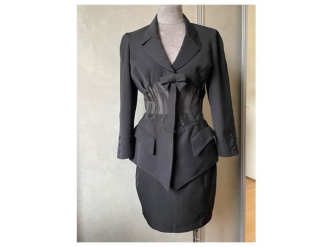 Thierry Mugler Completo Gonna Corsetto Nero - vista 2