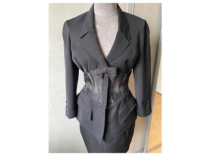 Thierry Mugler Completo Gonna Corsetto Nero - vista 3