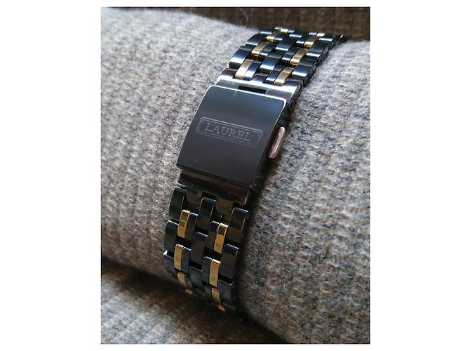 Relógio híbrido automático/quartz Seiko Laurel Kinetic ref. 4M61-0100 Preto Dourado - vista 11