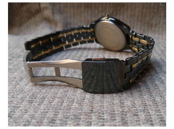 Relógio híbrido automático/quartz Seiko Laurel Kinetic ref. 4M61-0100 Preto Dourado - vista 9