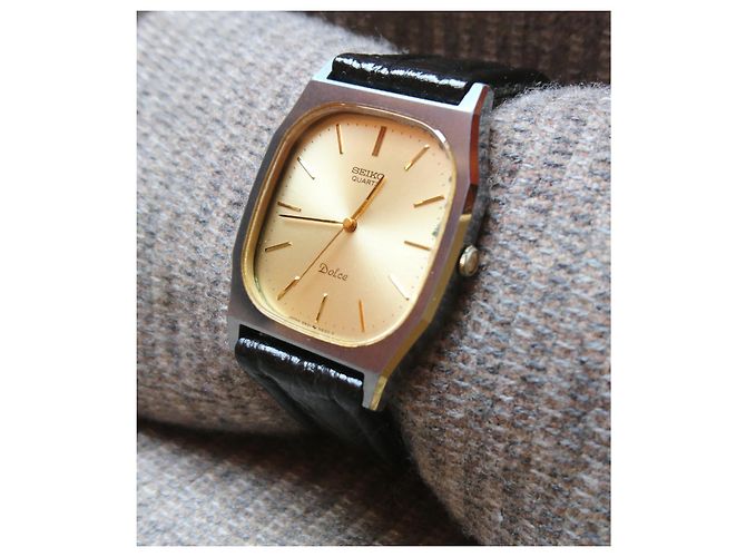 Relógio de quartzo Seiko Dolce ref. 5931-5420 Preto Prata Dourado - vista 12